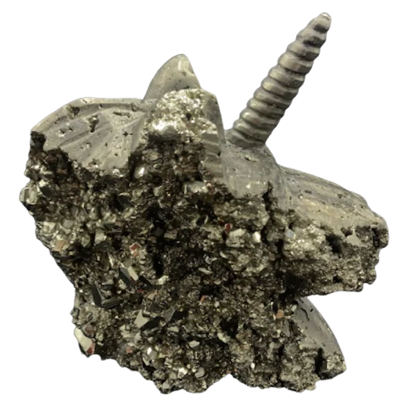 Licorne en Pyrite -1| Minéraux de collection | Dans les yeux de Gaïa