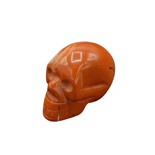 Crâne Miniature en Jaspe Rouge, profil 1 | Dans les Yeux de Gaia