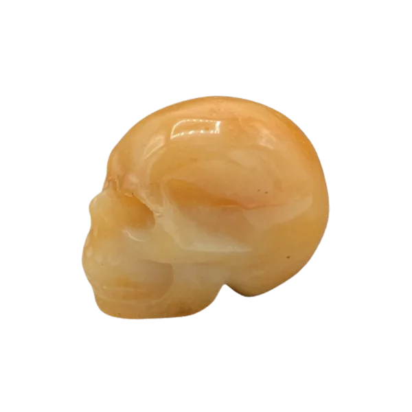 Crâne Miniature en Calcite Orange, profil 1 | Dans les Yeux de Gaia