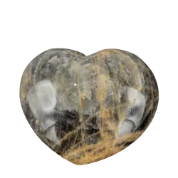 Coeur en Pierre de Lune Noire -1| Sphères, Oeufs, et Coeurs | Dans les yeux de Gaïa