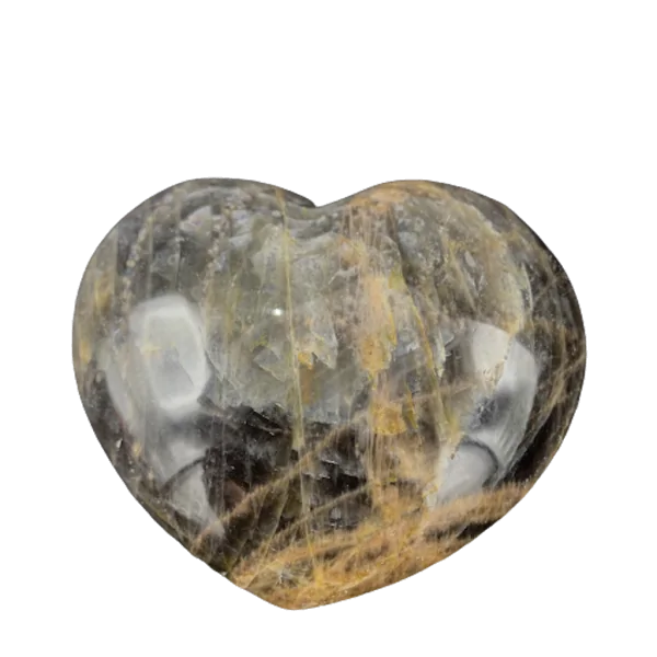Coeur en Pierre de Lune Noire -1| Sphères, Oeufs, et Coeurs | Dans les yeux de Gaïa