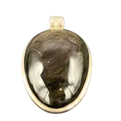 Pendentif en Obsidienne Menthogoshol en Argent 925 -1 | Pendentifs en Minéraux | Dans les yeux de Gaïa