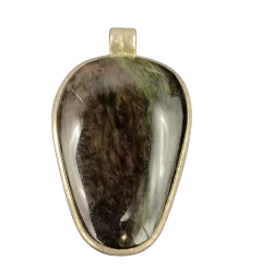 Pendentif en Obsidienne Menthogochol en Argent 925 | Pendentifs en Minéraux | Dans les yeux de Gaïa