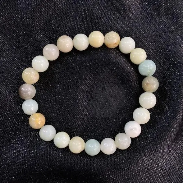Bracelet Amazonite perles rondes de 8mm | Bracelets en Pierres | Dans les yeux de Gaïa