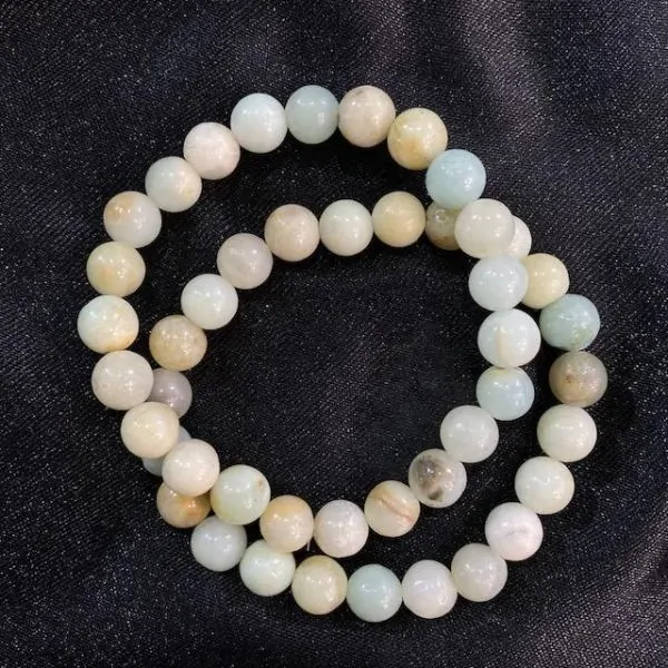 Bracelet Amazonite perles rondes de 8mm | Bracelets en Pierres | Dans les yeux de Gaïa