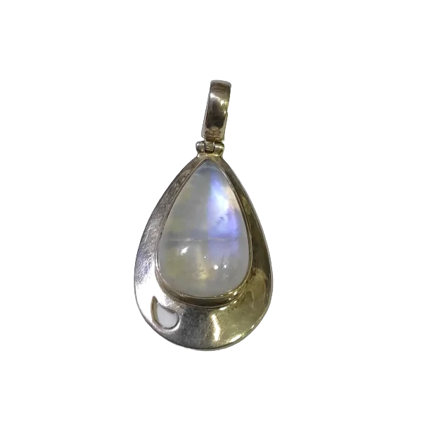 Pendentif Pierre de Lune serti en Argent 925 -1| Pendentifs en Minéraux | Dans les yeux de Gaïa