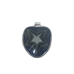 Pendentif Obsidienne Oeil Céleste Serti en Argent 925 -5 | Pendentifs en Minéraux | Dans les yeux de Gaïa