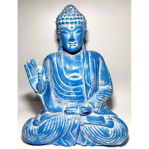 Bouddha en bois peint 2,2kg - Photo 6 | Dans les Yeux de Gaia