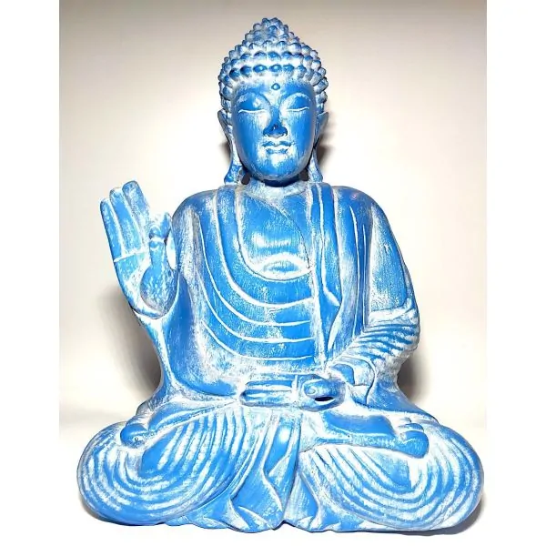 Bouddha en bois peint 2,2kg - Photo 1 | Dans les Yeux de Gaia