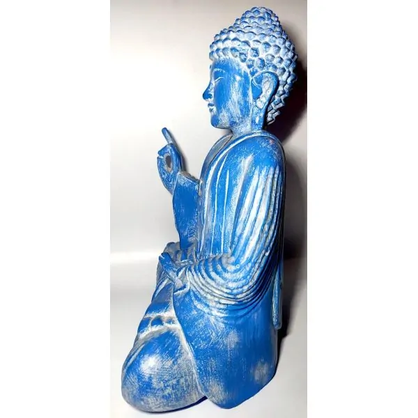 Bouddha en bois peint 2,2kg - Photo 5 | Dans les Yeux de Gaia