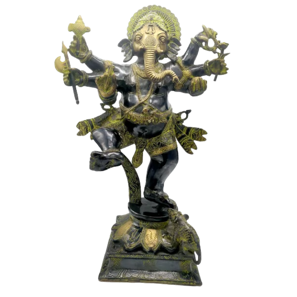 Grande Statue de Ganesh en Bronze 10,8kg - Photo 1 | Dans les Yeux de Gaia