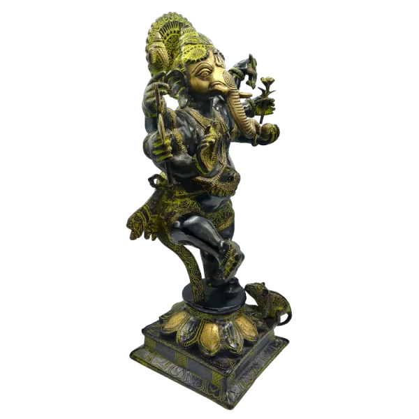 Grande Statue de Ganesh en Bronze 10,8kg - Photo 3 | Dans les Yeux de Gaia