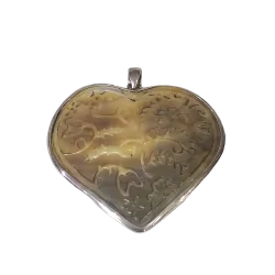 Pendentif Coeur en argent et nacre | Pendentifs en Minéraux | Dans les yeux de Gaïa