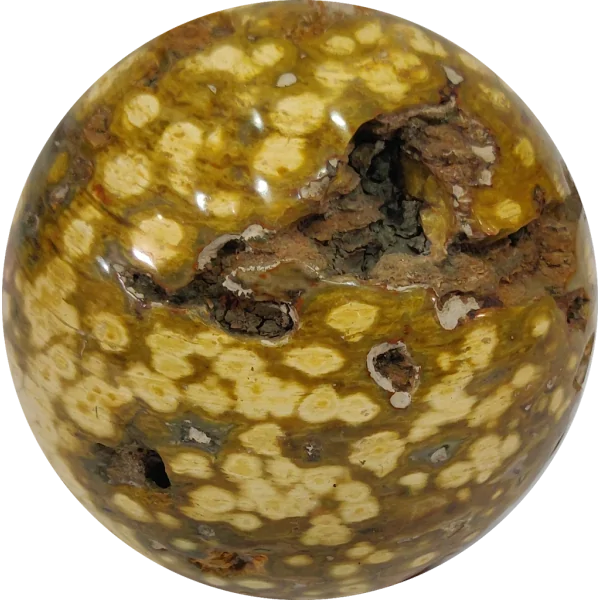 Sphère en Jaspe Orbiculaire 1,1kg | Sphères, Oeufs, et Coeurs | Dans les yeux de Gaïa