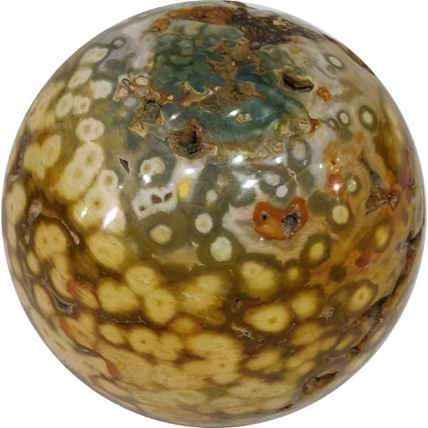 Sphère en Jaspe Orbiculaire 1,1kg | Sphères, Oeufs, et Coeurs | Dans les yeux de Gaïa