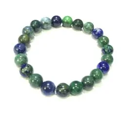 Bracelet Azurite Malachite perles rondes 8mm | Bracelets en Pierres | Dans les yeux de Gaïa