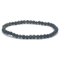Bracelet Obsidienne Dorée perles rondes 4mm | Bracelets en Pierres | Dans les yeux de Gaïa