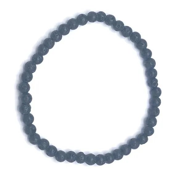 Bracelet pierre de lave perle ronde 4mm | Bracelets en Pierres | Dans les yeux de Gaïa