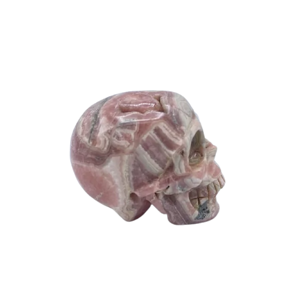 crâne en rhodochrosite, profil 3 | Dans les Yeux de Gaia