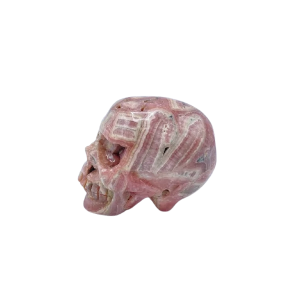crâne en rhodochrosite, profil 4 | Dans les Yeux de Gaia