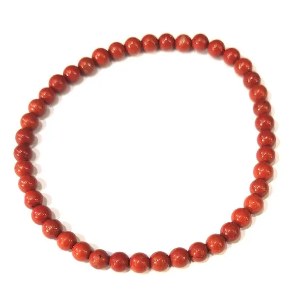Bracelet Jaspe Rouge perle ronde 4mm | Bracelets en Pierres | Dans les yeux de Gaïa