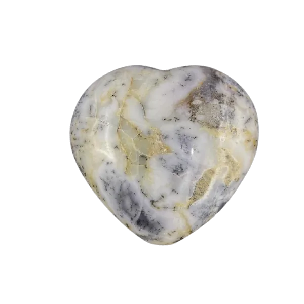 Coeur en Agate Dendritique -13| Sphères, Oeufs, et Coeurs | Dans les yeux de Gaïa