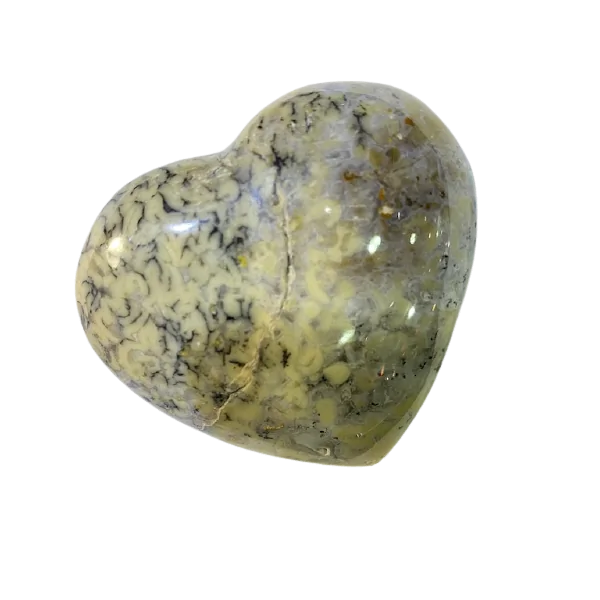 Coeur en Agate Dendritique -1 | Sphères, Oeufs, et Coeurs | Dans les yeux de Gaïa