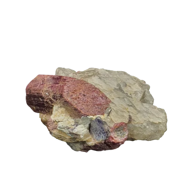 Rubellite sur Quartz Brute | Minéraux bruts | Dans les yeux de Gaïa