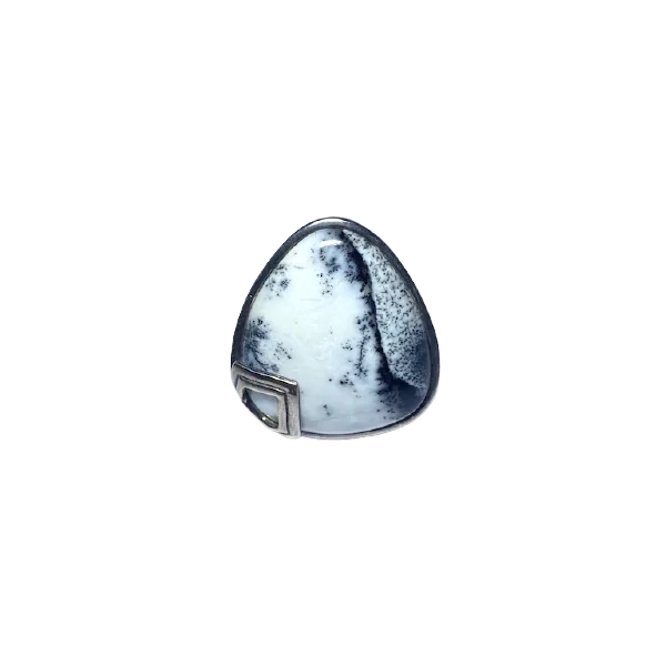 Bague Agate Dendritique / Merlinite en Argent 925, photo 1 | Dans les Yeux de Gaia