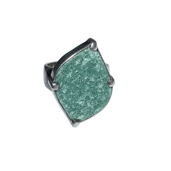 Bague Fuchsite sur Argent 925 | Bijoux pierre | Dans les yeux de Gaïa