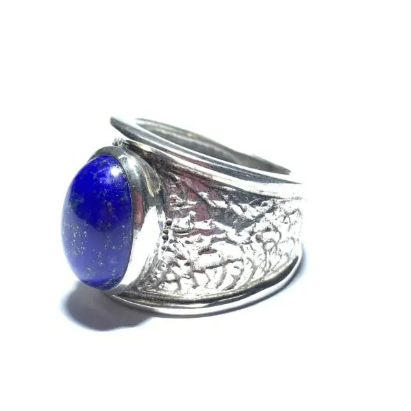 Bague Lapis Lazuli sertie sur Argent 925 | Bagues en Minéraux | Dans les yeux de Gaïa