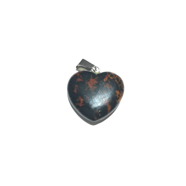 Pendentif coeur en Obsidienne Acajou | Pendentifs en Minéraux | Dans les yeux de Gaïa