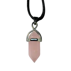 Pendentif Pointe en Quartz Rose - Minéraux - Lithothérapie - Bien-être