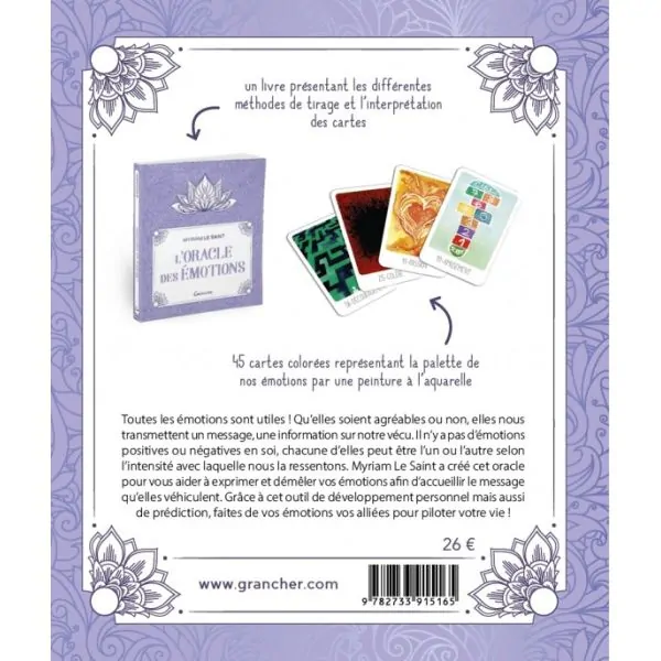 L'Oracle des Emotions - Le livre+ 45 cartes | Oracles Guidance / Développement Personnel | Dans les yeux de Gaïa
