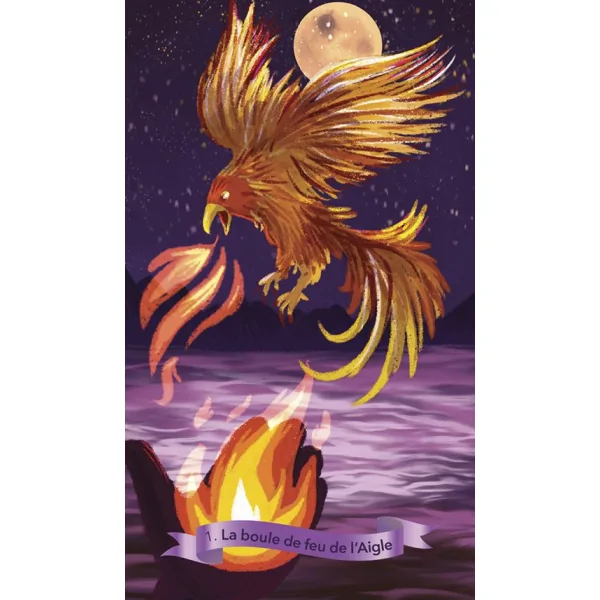 Carte "La boule de feu de l'aigle" de l'oracle des petits magiciens - Libération des états émotionnels | Dans les Yeux de Gaia