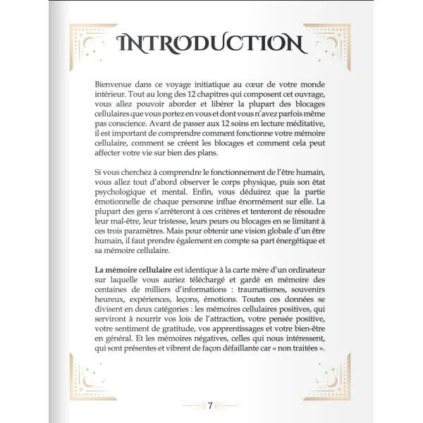 Page d'introduction du grand livre des 12 libérations énergétiques de Stéphanie Abellan | Dans les Yeux de Gaia