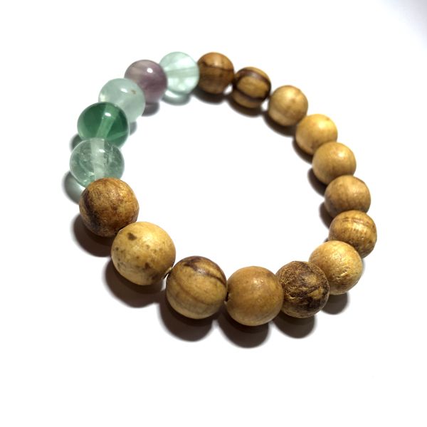 bracelet fluorite , perle ronde 12 mm - Bracelet/Fluorite