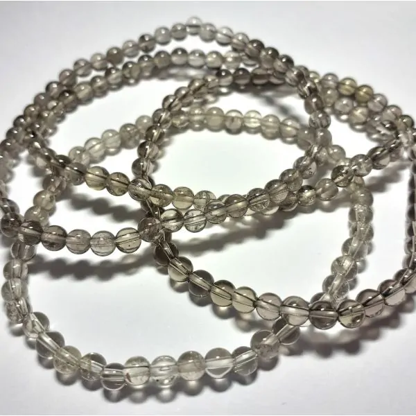 Bracelet Quartz fumé perles rondes 4mm | Bracelets en Pierres | Dans les yeux de Gaïa
