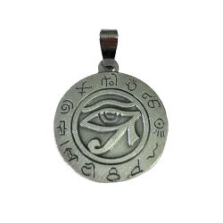 Pendentif Argenté Rond - Oeil d'Horus - Médailles |Dans les Yeux de Gaïa