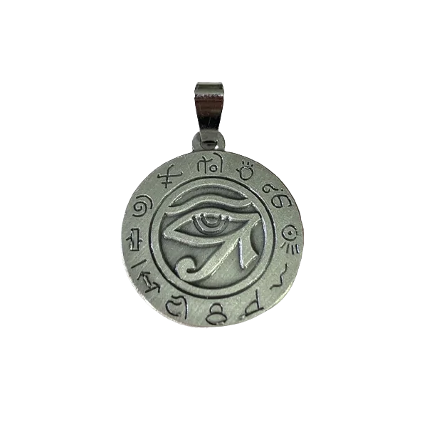 Pendentif Argenté Rond - Oeil d'Horus - Médailles |Dans les Yeux de Gaïa