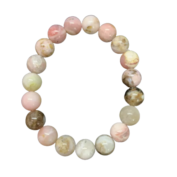 Bracelet Opale Rose 10 mm 1 - Lithothérapie |Dans les Yeux de Gaïa
