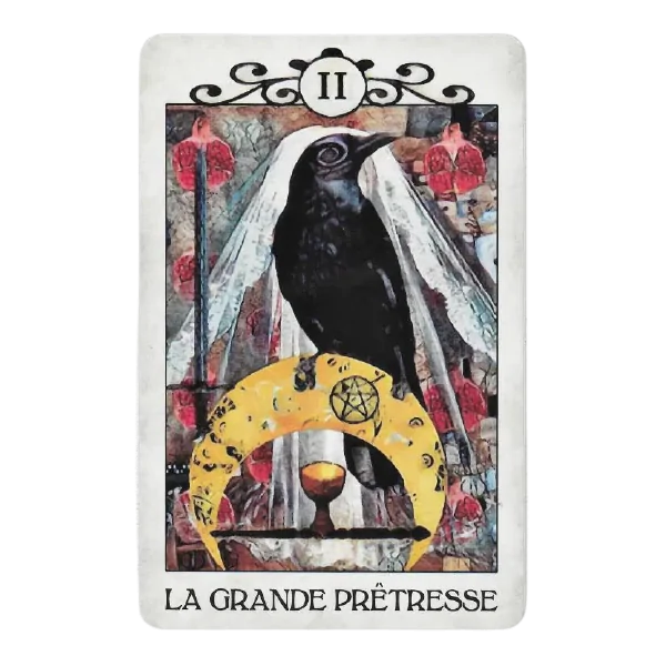Le Tarot du Corbeau - Carte La Grande Prêtresse | Dans les Yeux de Gaïa