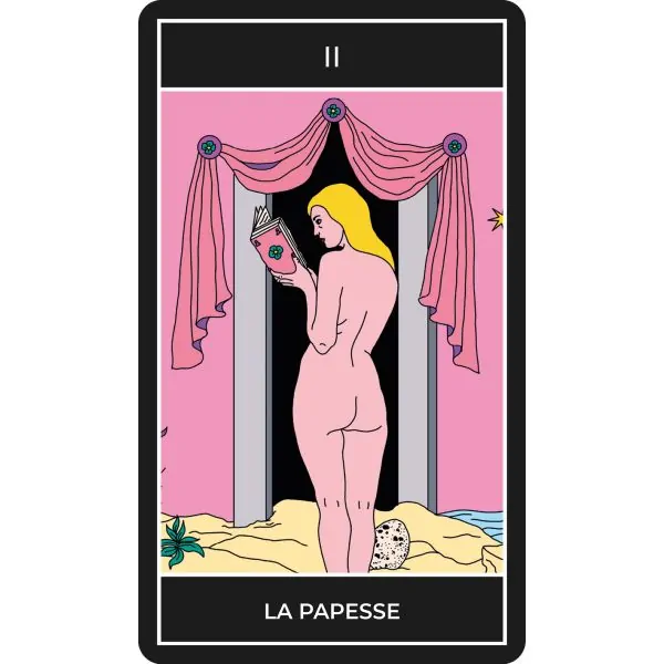 Carte "La Papesse" du Tarot des Roynes de Jeanne Guerard | Dans les Yeux de Gaia