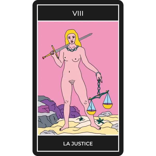 Carte "La Justice" du Tarot des Roynes de Jeanne Guerard | Dans les Yeux de Gaia