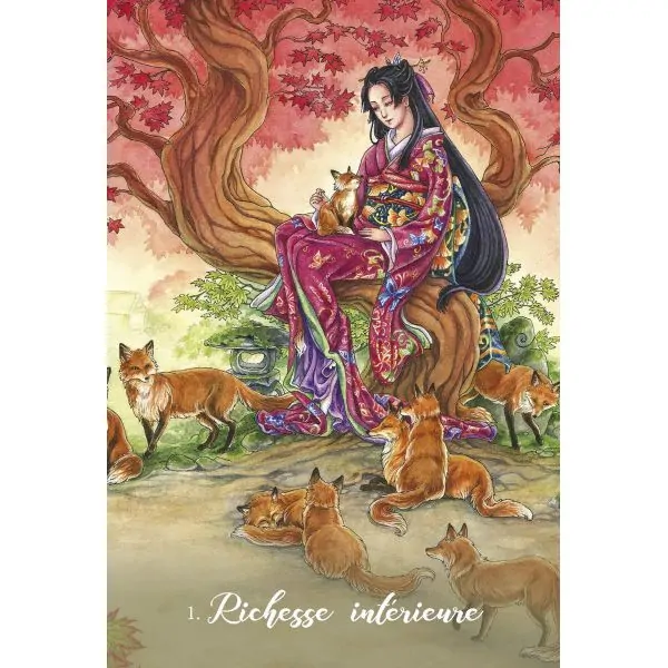 Carte "Richesse intérieure" de l'oracle des kitsune - la sagesse des renards sacrés | Dans les Yeux de Gaia