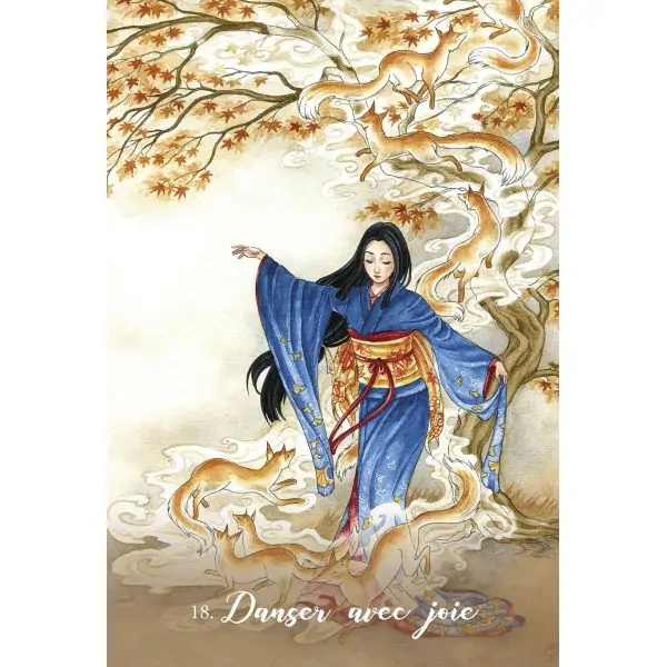 Carte "Danser avec joie" de l'oracle des kitsune - la sagesse des renards sacrés | Dans les Yeux de Gaia