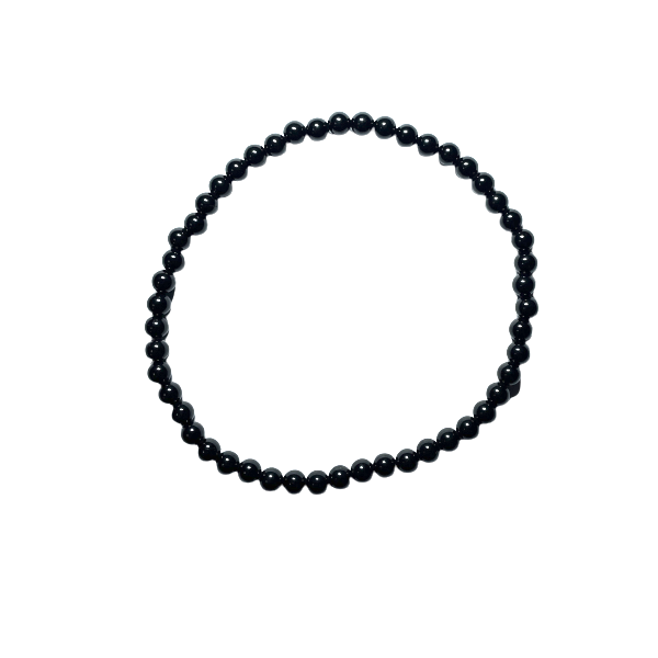 Bracelet en Onyx noir rond 4mm | Dans les Yeux de Gaïa