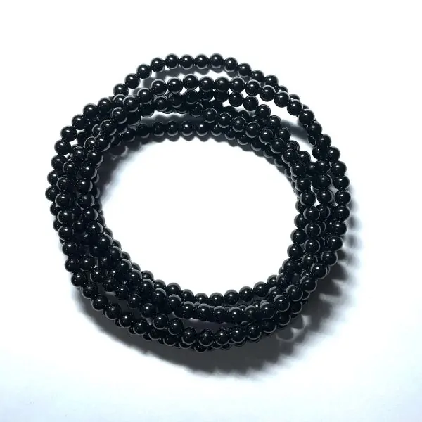 Bracelet en Spinelle noir 4mm | Bracelets en Pierres | Dans les yeux de Gaïa