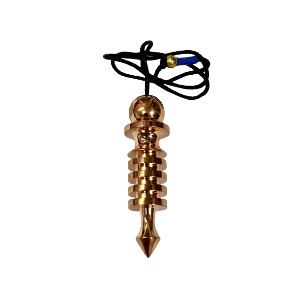 Pendule pointe en métal cuivré - Photo avec cordon en côton - Dans les Yeux de Gaïa
