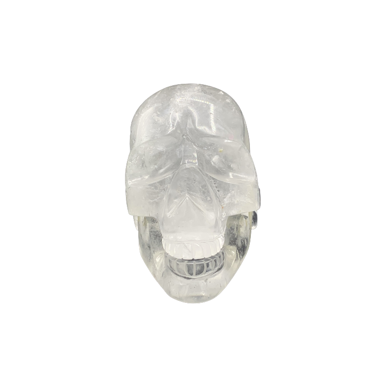Crâne articulé en Cristal de Roche - de face | Dans les Yeux de Gaïa